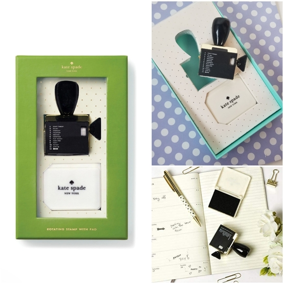 Kate Spade rotating stamp with ink